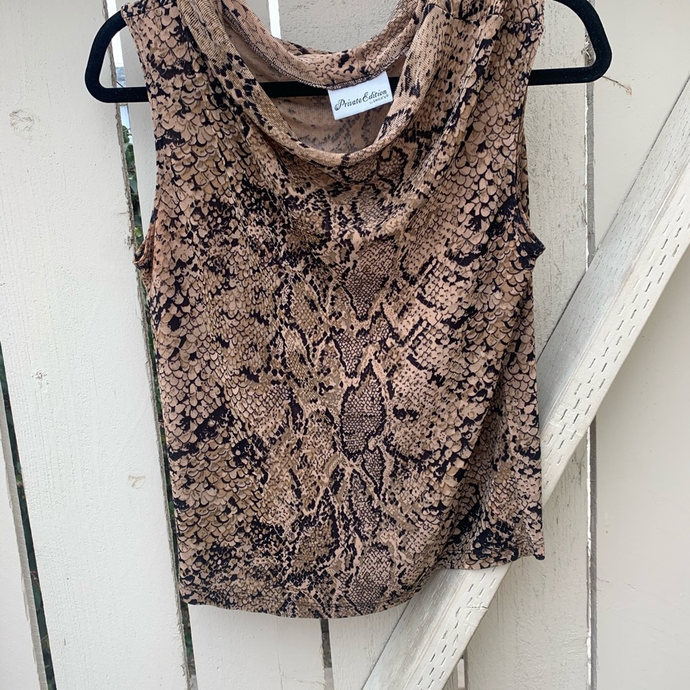 Vintage Chico’s Snakeskin Print Cap Sleeve Top